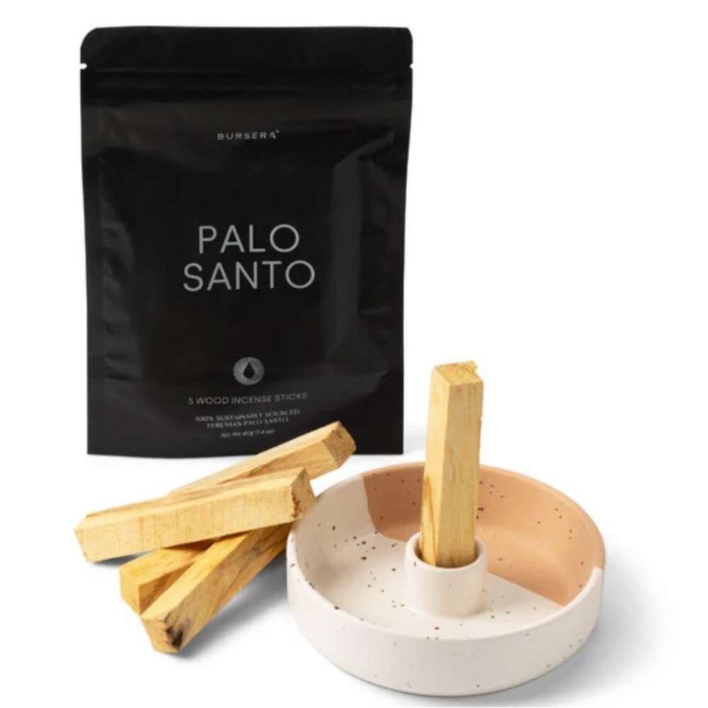 Bursera Palo Santo Incense Sticks Plus Terracotta Palo Santo Holder